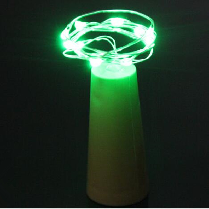 Zilveren koperdraad fleskurk stop led-lichtsnoer huisdecoratie 75cm lengtes gloeiend feest bruiloft verjaardag: Groente