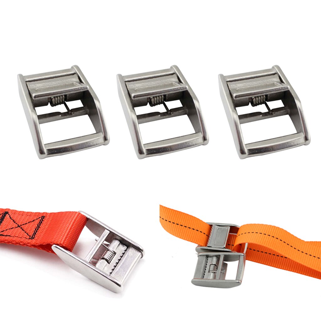 3 st rostfritt stål tie downs kamspänne 1 &quot; bälte cambuckle knytband