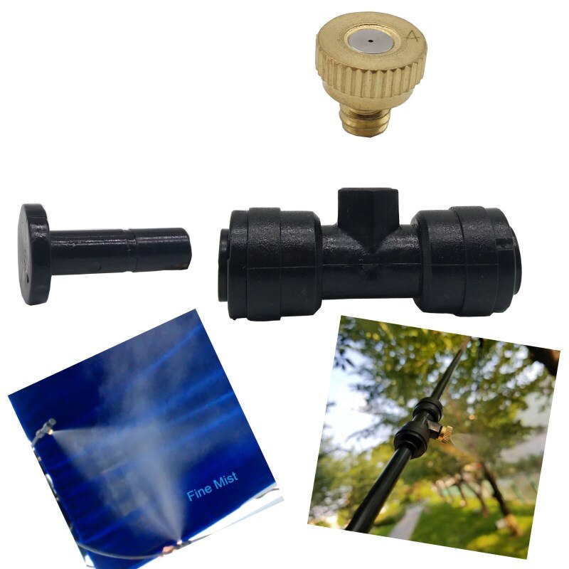 6m Pipe 6pcs Mist Nozzles Outdoor Garden Misting Spray Cooling System Suit Nozzle Sprinkler Watering Kits System Mistsystem