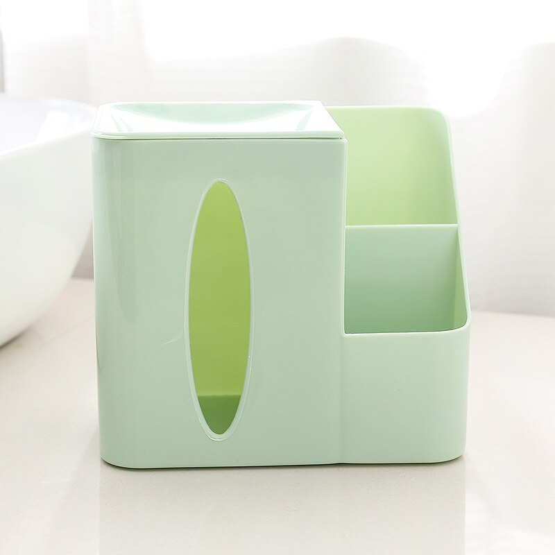 Multifonctionnel télécommande boîte de rangement boîte à mouchoirs bureau en plastique boîte à mouchoirs salon chambre distributeur de mouchoirs boîte: GREEN