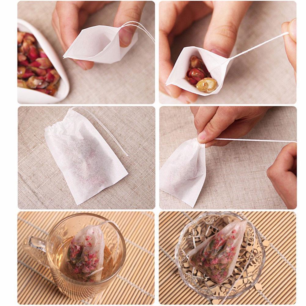 100Pcs/set 5.5x7CM disposable non-woven tea bags filter tea Draw teabag bags