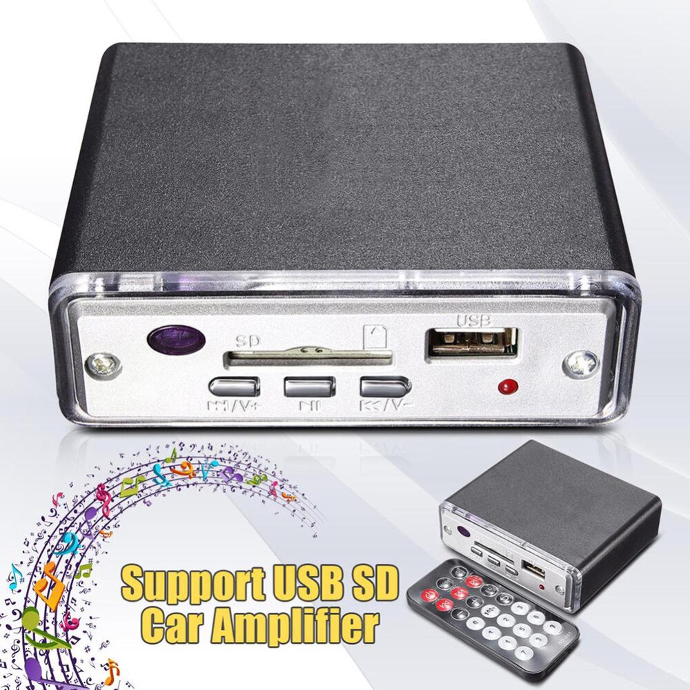 Mini Auto Moto Stereo 12V USB SD LED Digitale Speler MP3 met IR Afstandsbediening Auto Elektronica