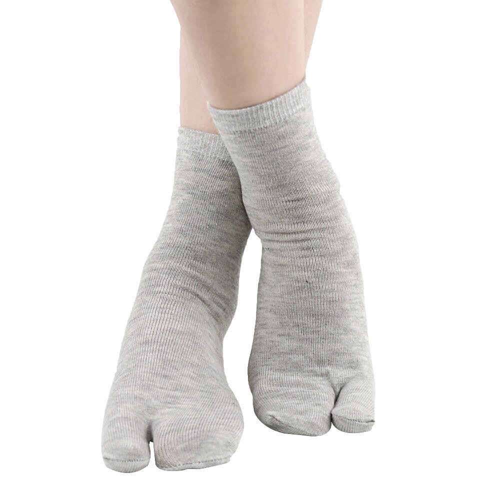 Tongs à bout en V, 2 paires, chaussettes noires, grises, blanches, en coton, deux doigts, décontractées, vêtements de tous les jours, unisexes