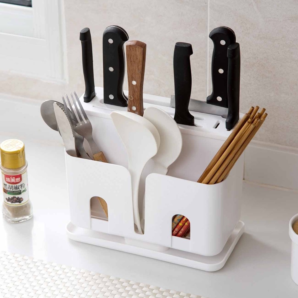 Soporte de bloque de cuchillos, palillos, tenedores, contenedor, caja de almacenamiento, organizador de cocina, estante de almacenamiento