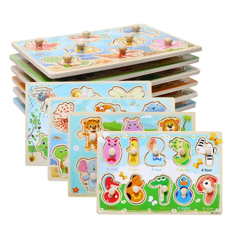 Puzzle Spielzeug Pädagogisches Spielzeug Kinder Spielzeug Baby Spielzeug Für Kinder Holz Puzzle Cartoon Holz Montessori Erkenntnis Kinder Spielzeug