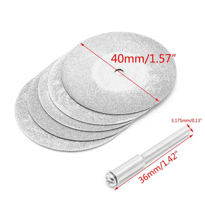 Diamant Zaagschijf Set - 5 Stuks - 20-30mm - Dremel Accessoire - Vernikkeld Staal: 110mm