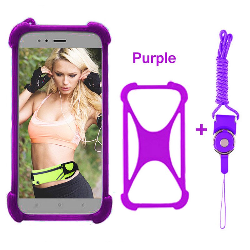 Phone Case For Doro 8031 8035 8040 820 Mini 824 Universal Soft Silicone Bumper Case With Lanyard Cover For Doro Liberto 8030: Purple