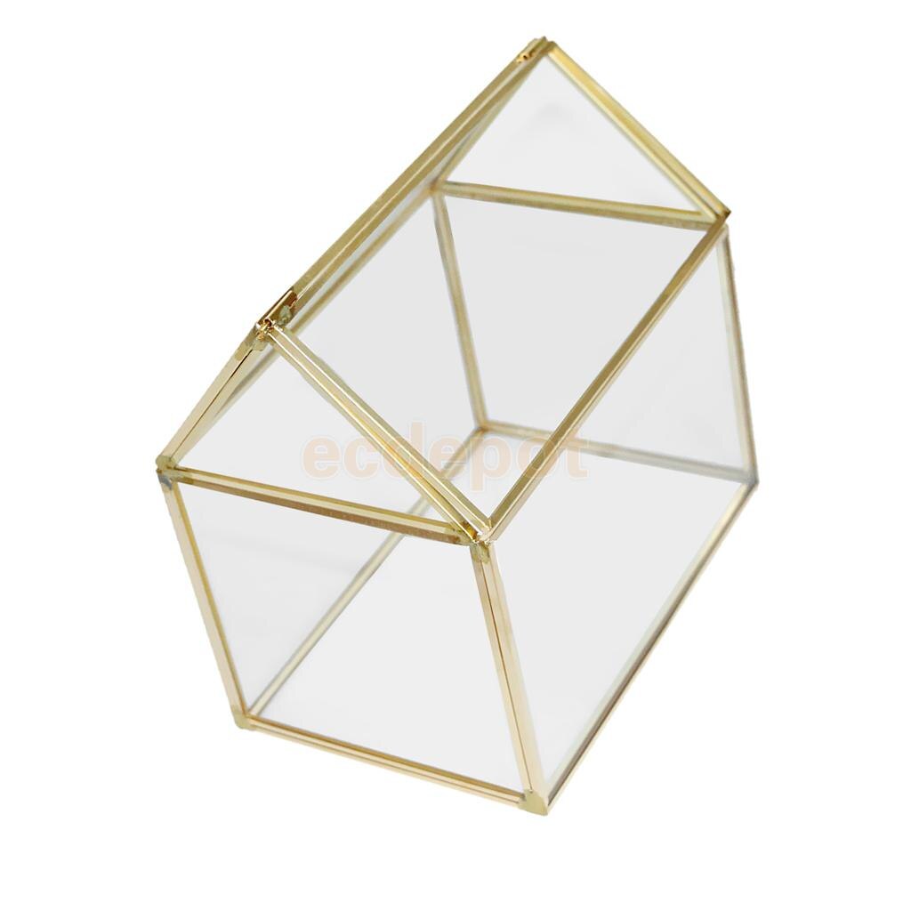 Rosa vaso de vidro geométrico irregular, recipiente de terrário para plantar suculentas, vaso de mesa, decoração de casamento para casa, escritório diy: Clear 9