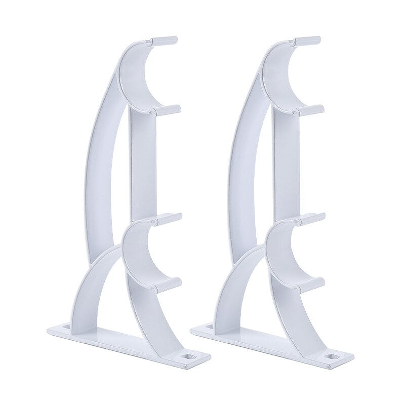 2pcs Double Bracket Aluminum Alloy Paint Durable Foundation Roman Pole Sturdy Heavy-duty Hanging Curtain Track