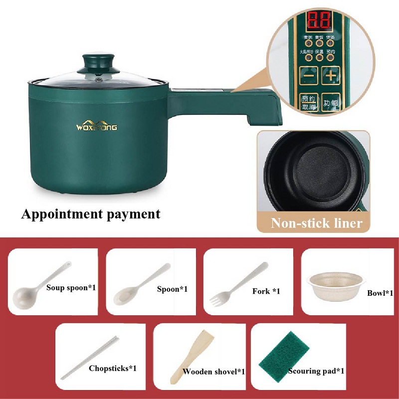 1.7L Rice Cooker Multifunctional Student Dormitory Pot Household Noodle Cooking Pot With Steamer Pot 220V: 01 single pot / CN