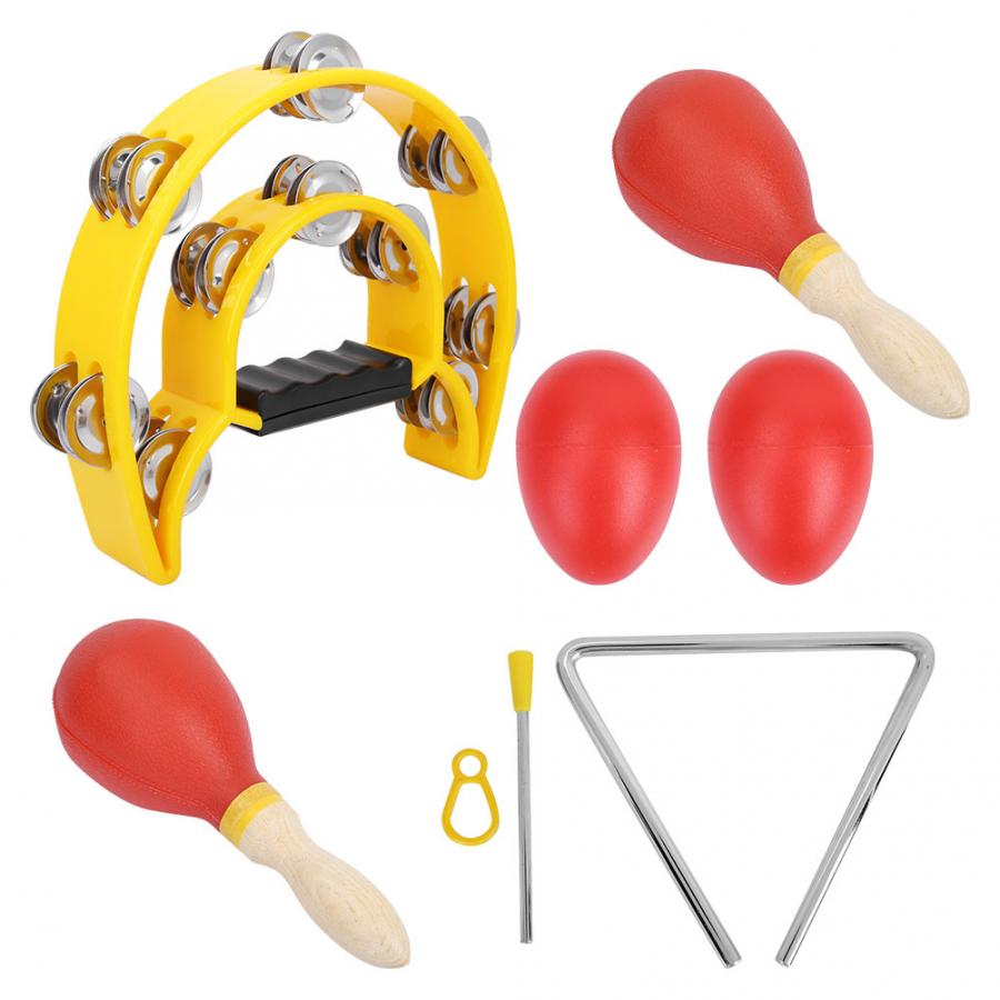 Halbmond Zweireihig Tamburin freundlicher Spielzeug einstellen Mit Sand Hammer Ei Shaker stimmen Gabel Schüttler Holz Schlagzeug Instrument