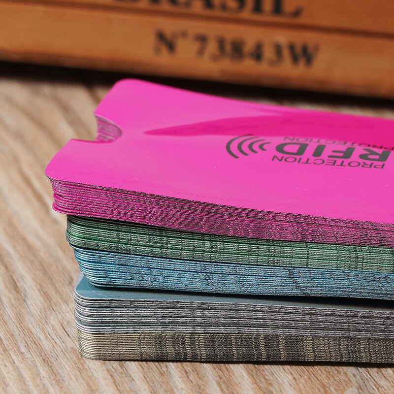 10 st anti-degaussing rfid aluminiumfolie kortuppsättning bankkort id-kort stöldskyddsläsare manlig kvinnlig korthållare skydd