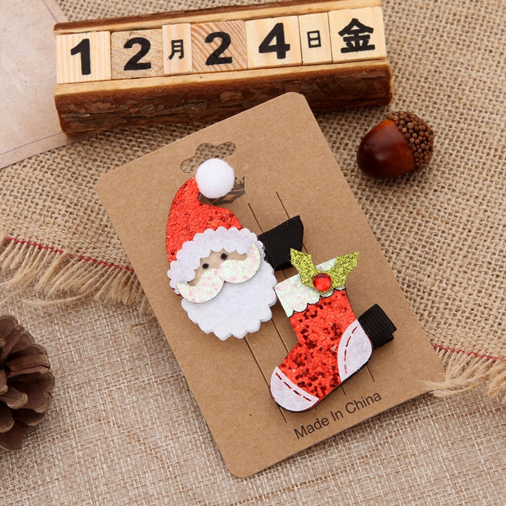 Acessórios para o cabelo do bebê meninas da árvore de natal dos desenhos animados do cartão de cabelo headwear conjunto opaska dla dziewczynki: C