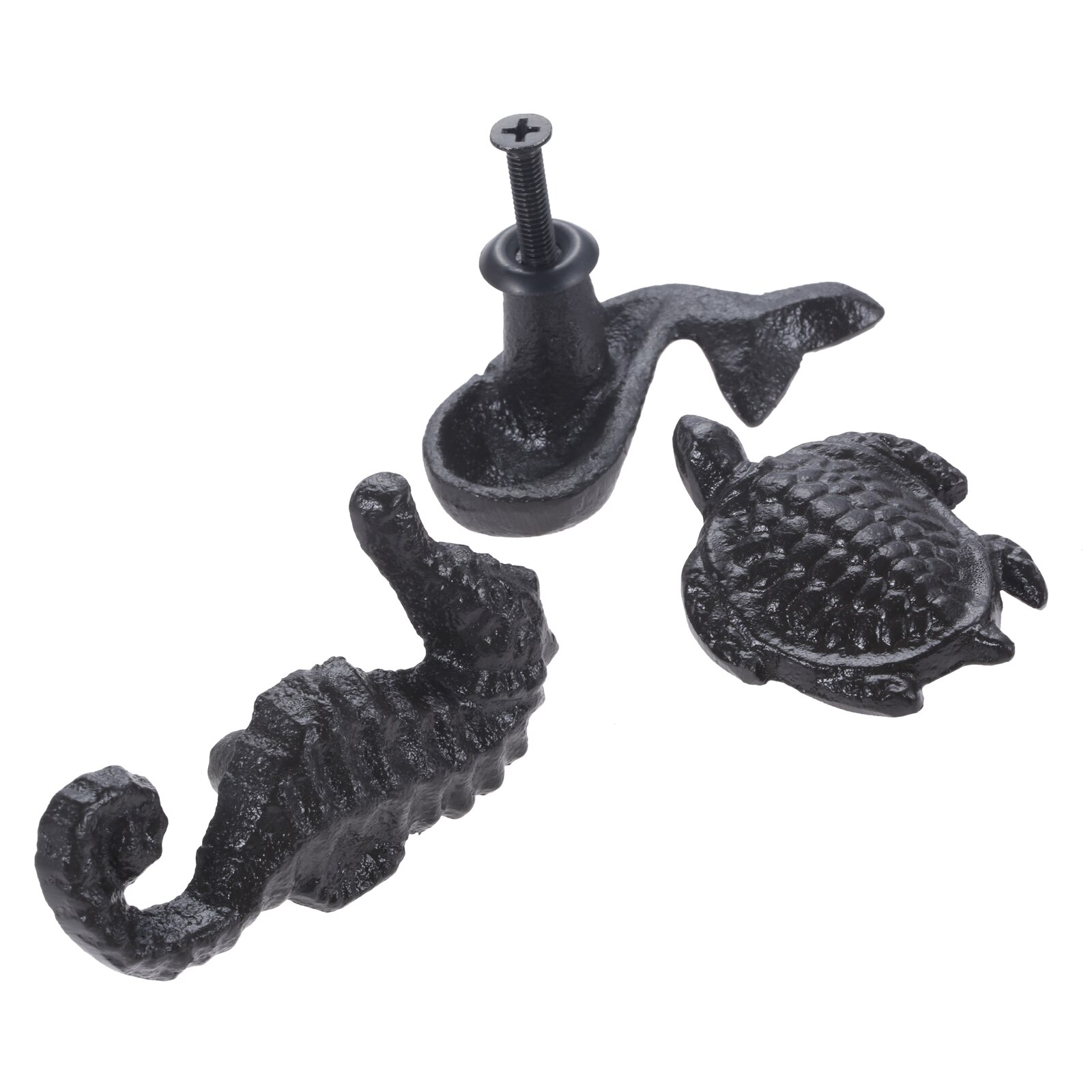 Strand Thema Pull Oceaan Stijl Handvat Walvis/Sea Turtle/Seahorse/Wiel/Bloem/Hollow Ronde Knop W/Schroef Ijzer Badkamer Meubels