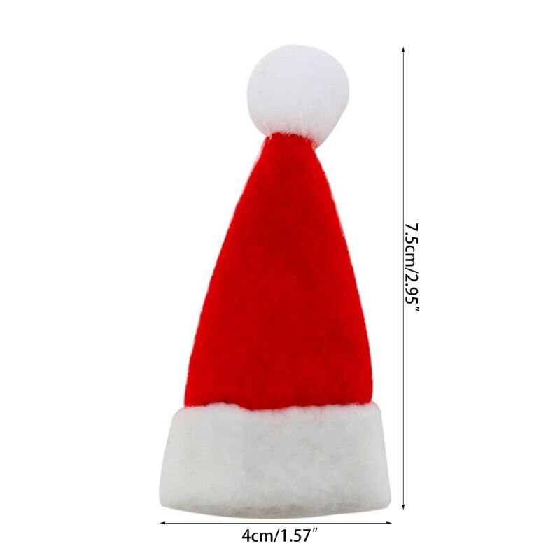 30 st/set mini julmössa jultomten hatt julklubba hatt prydnad dekor