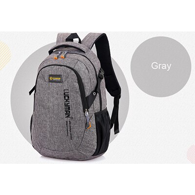Unisex skoletaske vandtæt nylon mærke skoletaske kvinder rygsæk polyester taske skuldertasker computer packsack: Grå