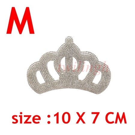 Rhinestone krone patch jern på pletter dronning krone krystal applikation til baby børn tøj diy tøj patches: M