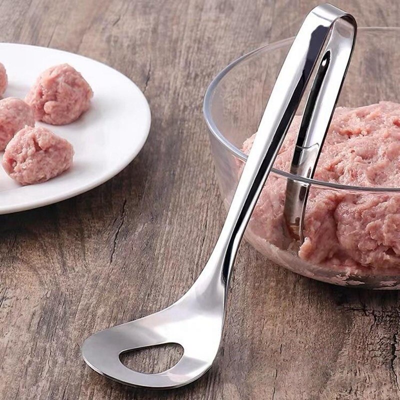 Meatball Spoon - Stainless Steel - Non-stick Long Handle - Kitchen Utensil - Patty Maker