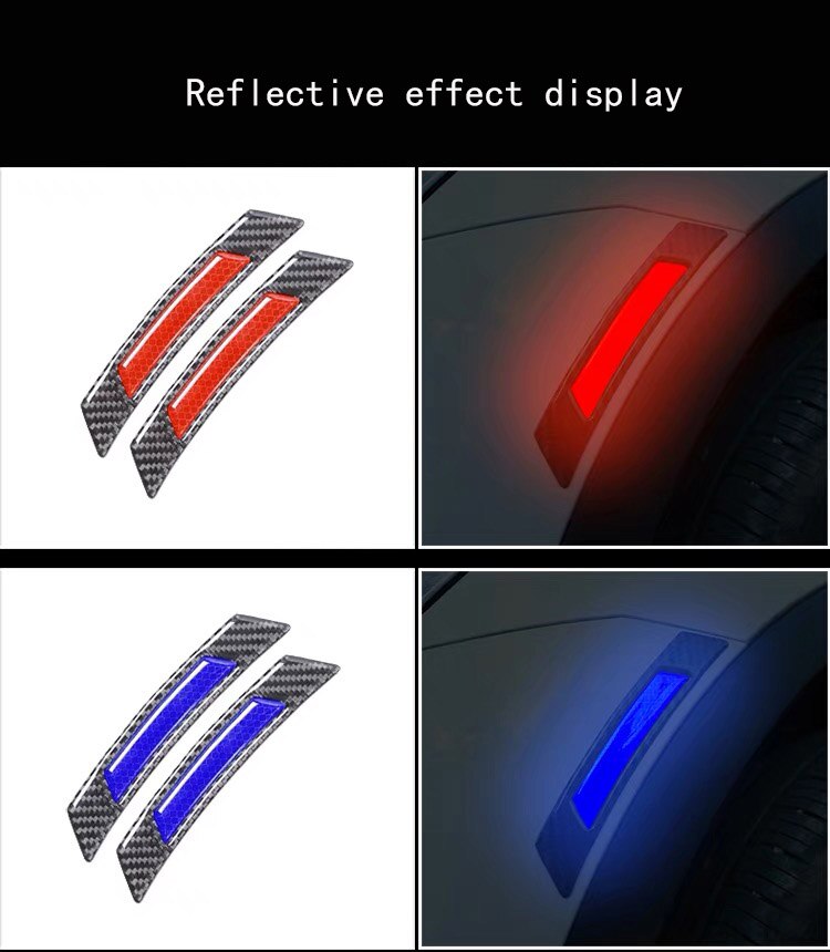 2 Stks/set Auto Reflecterende Veiligheid Waarschuwing Strip Tape Universele Auto Bumper Reflecterende Strips Veilige Reflector Stickers Decals