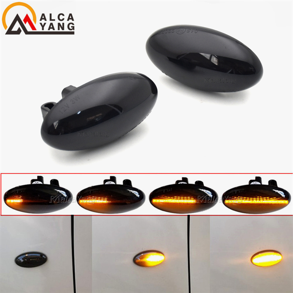 2 stuks voor Toyota Aygo Fiat Scudo dynamische led-richtingaanwijzer zijmarkeringslichten sequentiële knipperlichten: Crystal Blue