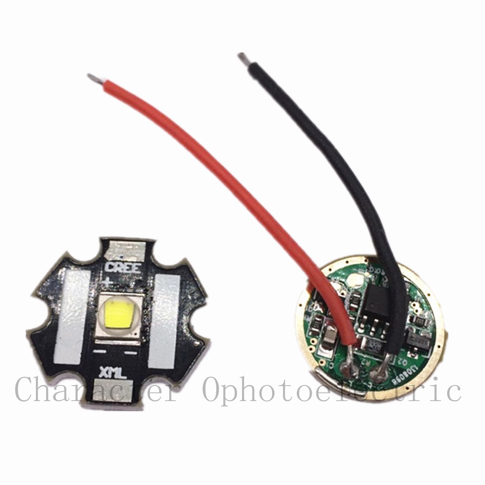 1set CREE Xlamp XML2 XM-L2 10W WHITE High Power LED Emitter on 20mm star pcb +driver For Flashlight DIY