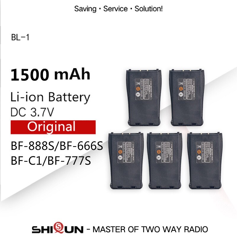 Originale BF-C1 BF-888S Batteria BL-1 e Caricabatterie per BF-666S Compatibile con H777 H-777 BF-777S 888 BF baofeng 888s accessori: 5 pezzi