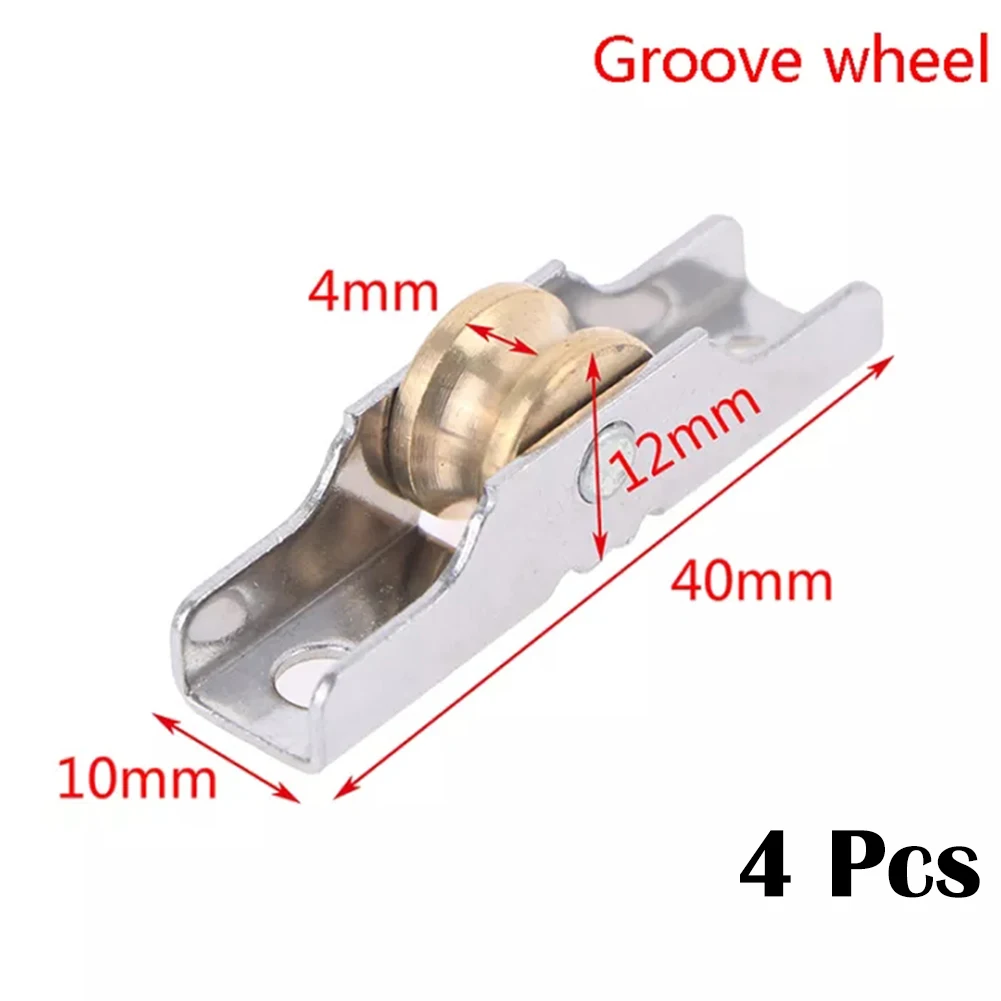 Stainless Steel Window Pulley Glass Upperand Down Pulleys Wheel Sliding Door Roller Runner Mute Wheel Track Pulley Furniture: Pink