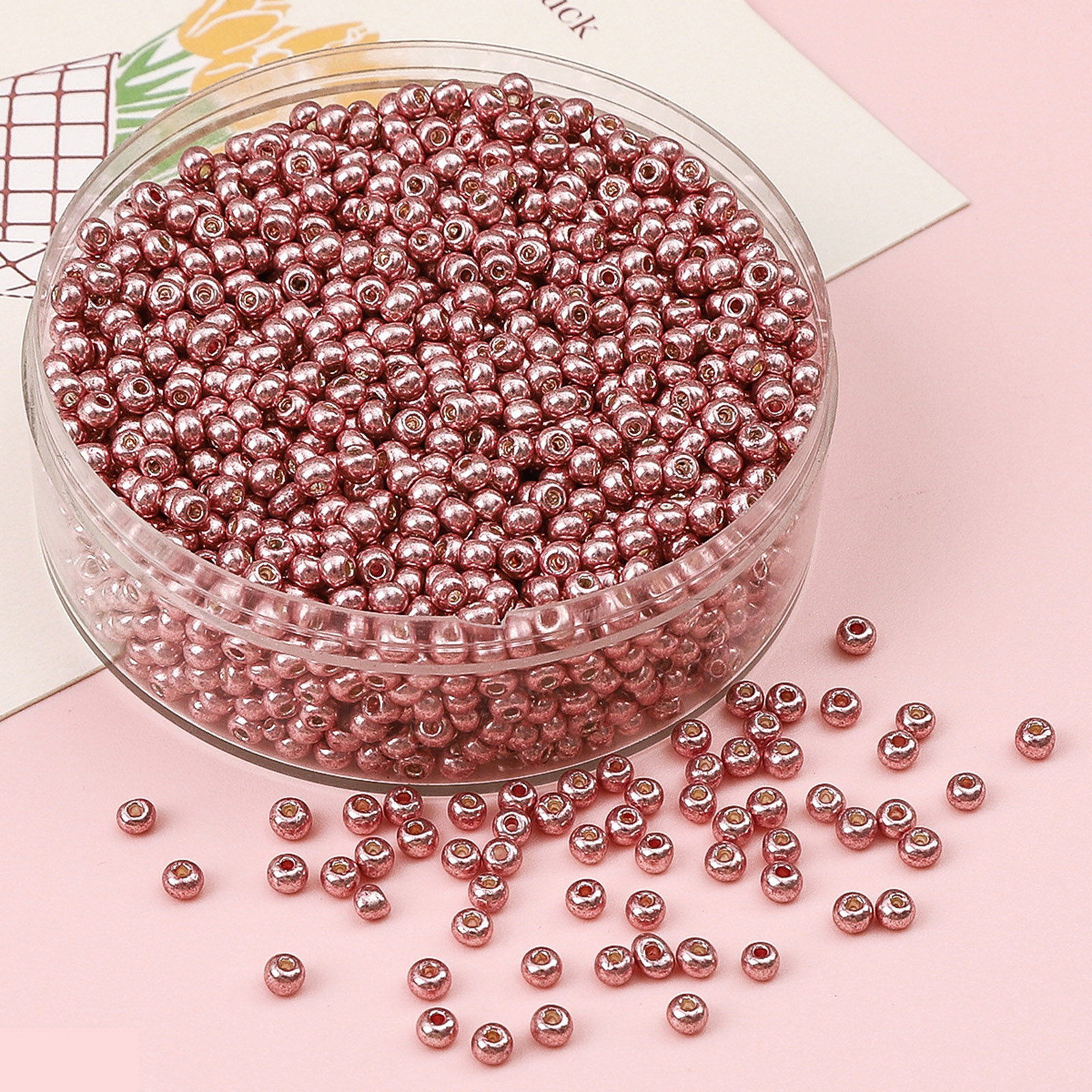 2mm/3mm/4mm Glass Seed Beads Box Czech Glass Beads For Jewelry Making Round Metallic DIY Bracelet Earrings About 10 Grams