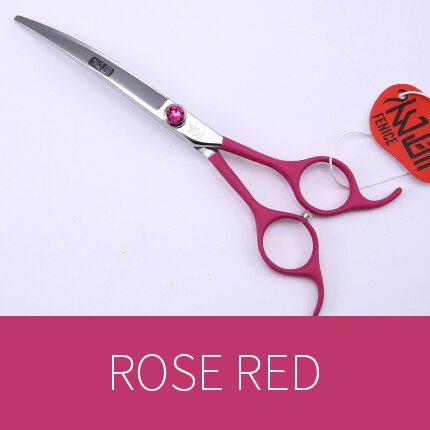 Fenice Professionele 6.5 Inch Pet Gebogen Schaar In Hond Schaar Grooming Knippen Scharen Makas Tijeras: rose red