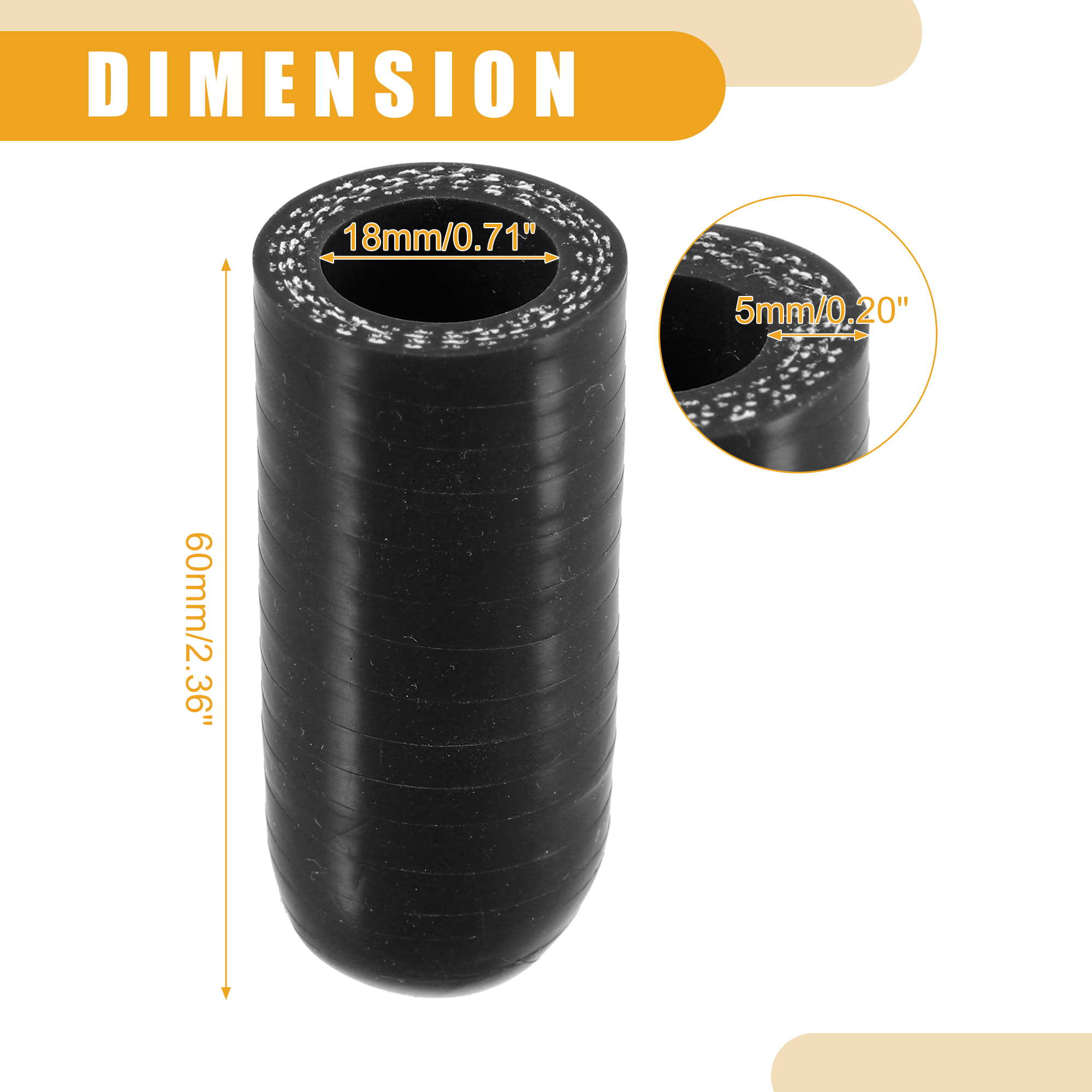 UXCELL 6mm ID to 40mm ID Silicone Coolant Cap Intake Vacuum Hose End Plug for Coolant Heater Bypass Vacuum Water Port Black