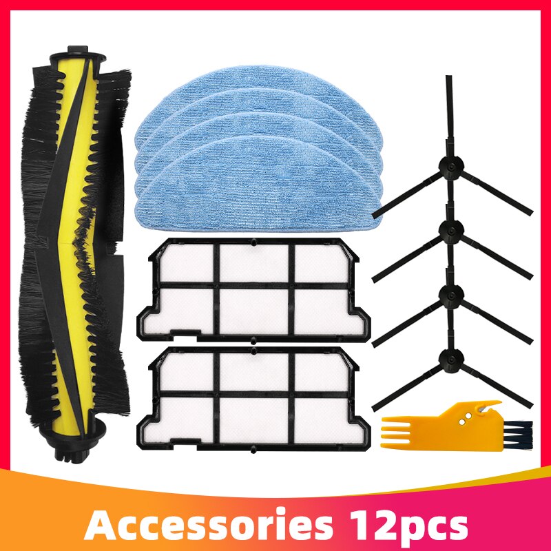 Roller Brush Spin Brushes Strainer Filter Mop Cloth for Chuwi iLife V7 / V7s / V7s Pro V7s Plus Robot Vacuum Cleaner Spare Part: SET 4