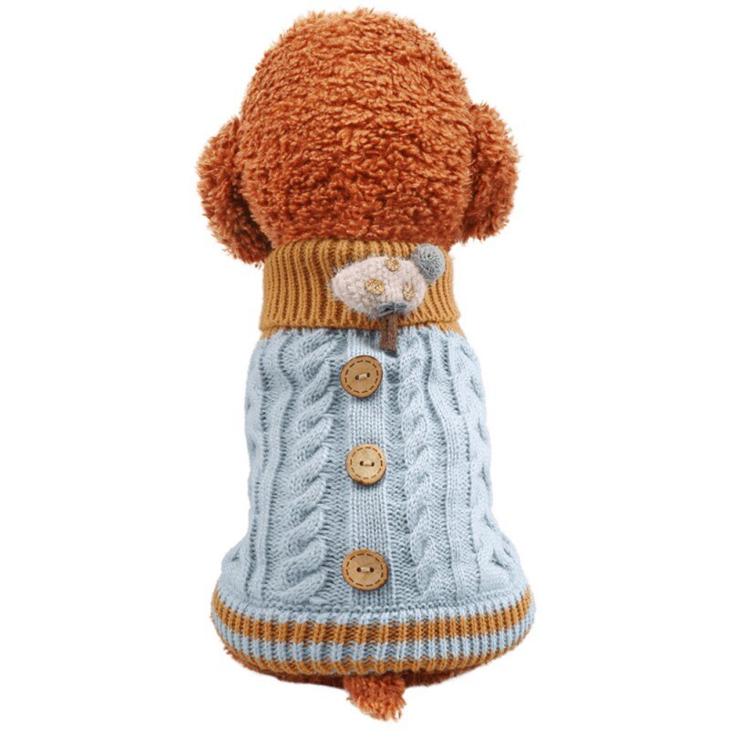 Dog Cat Sweater Hoodie Preppy Style Coat Jacket Pet Puppy Winter Warm Clothes Apperal for Dogs Cats Small Medium 3 Colours: Blue / M