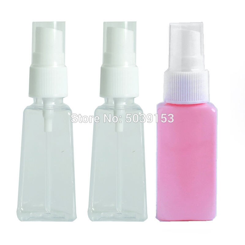 30ml Square Transparent Portable Travel small Empty Spray Bottles Plastic Refillable Cosmetic Containers Liquid Organizer: 3PCS Mixed1