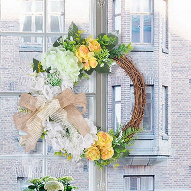 girlanda 40Cm rattanowe drzwi robić domu wiszące rustykalna dekoracja dekoracja wielkanocna na imprezę i festiwal uroczystość dekoracje: Default Title