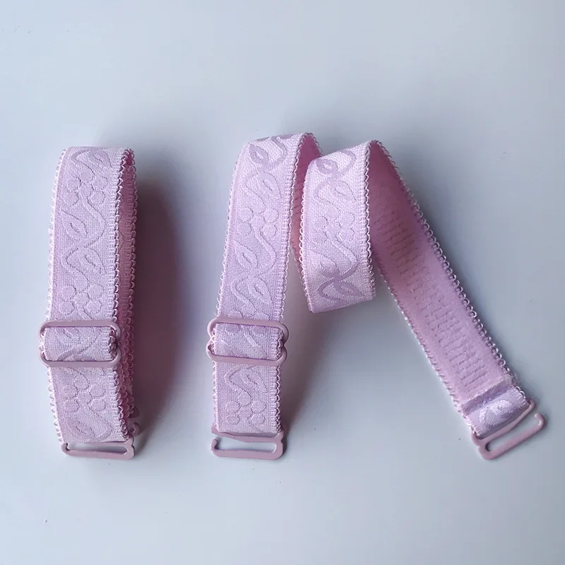1 paar 1.5cm breedte vrouwen slip bestendige bh bandjes vrouwen dubbele schouder elastische beha dame bh band accessoires lingerie: Roze