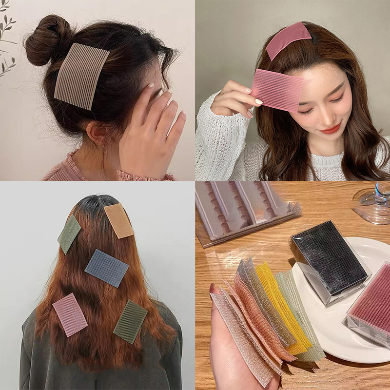 10 Uds. De flequillo de Color sólido, postes de pasta mágica, pegatina para el cabello, Clip para mujer, maquillaje facial, parche de Velcro, accesorios para el cabello, herramientas de estilismo