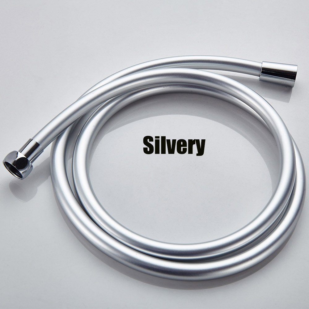 1.5M Pvc Flexibele Doucheslang Bad Douche Set Accessoires Explosieveilige Buizen: silvery