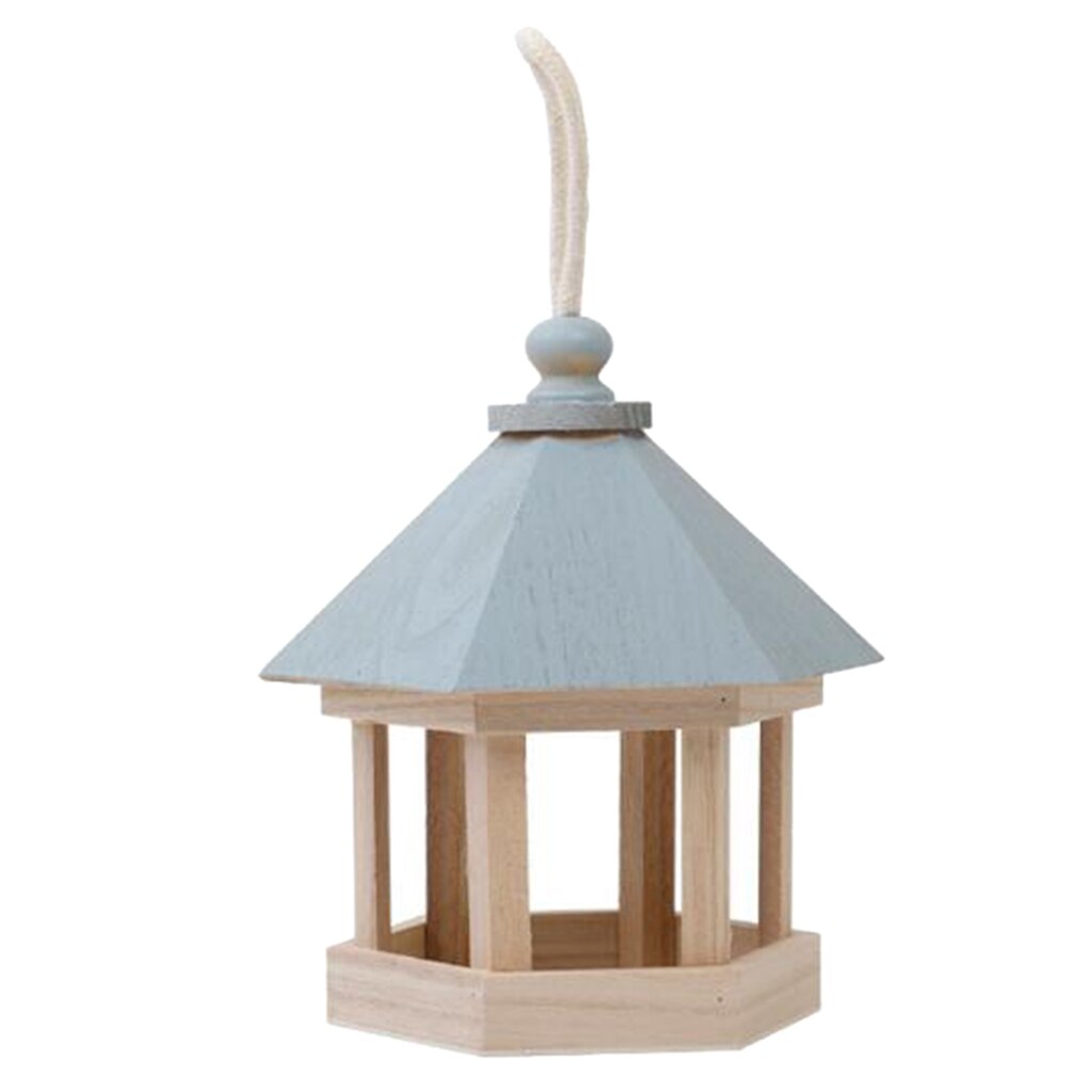 Bird Feeder, Hexagon Shaped with Roof, Hanging Bird Feeder for Homer Garden Yard Decoration Select Sizes Hanging Bird Feeder