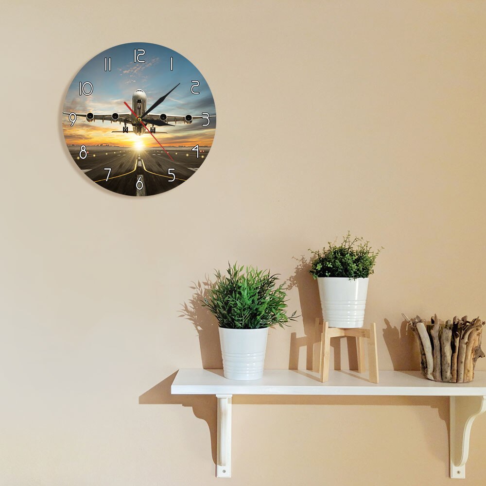 Aircraft Flight Home Decor Wall Clock Aviation Route Acrylic Wall Clock Quartz Silent Modern Airline Custom Wall Watch