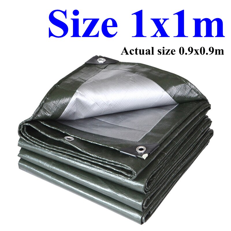 Lona de PE impermeable para jardín, toldo para exteriores, vela de sombra, barco de Camping, camión, dosel de suelo, casa de mascotas, tela impermeable: 1x1m