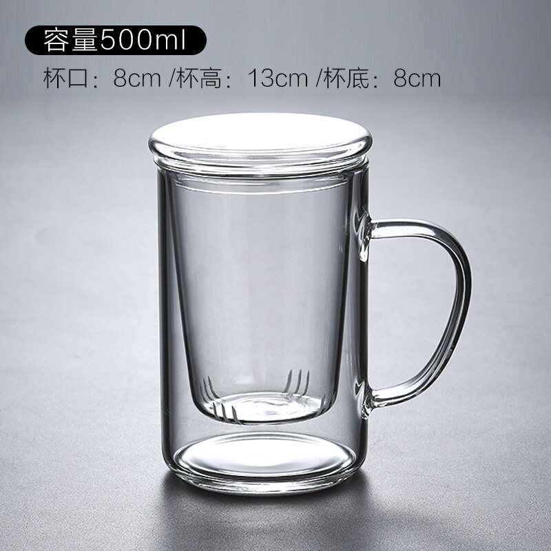 Glass Chinese Style Tea Mug With Lid Filter Coffee Cups Tea Set Mugs Beer Drink Office Mug Transparent Drinkware Glass Cups: E