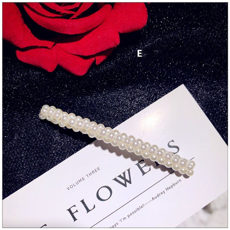 Vintage Hairwear Voor Vrouwen Eenvoudige Zoetwater Parels Bloem Haar Clip Haarspelden Hairwear Fijne Sieraden Temperament Zoete Bijoux: E