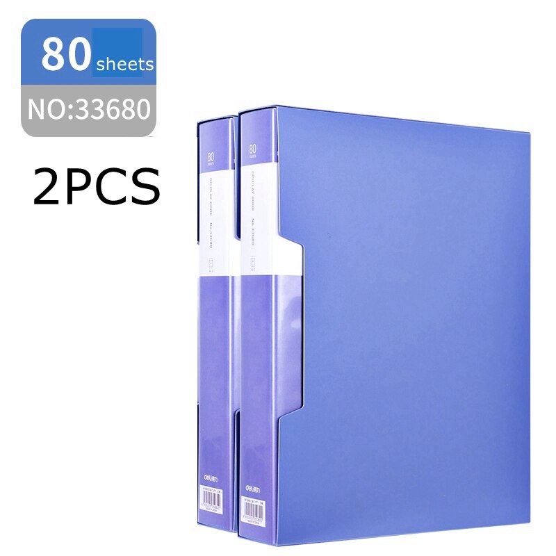 1/2/3/5PCS Deli folder 33610 transparent interleaf A4 clear leaf file folder 10-100 sheets documents loose leaf folder: 33680(2PCS)