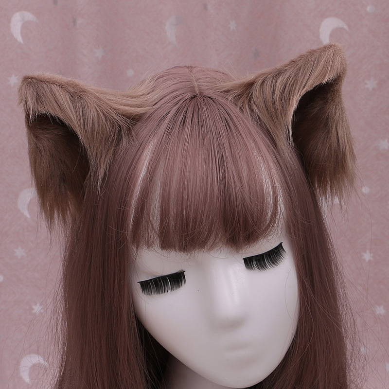 Orejas de gato Anime Lolita accesorios para el cabello orejas Cosplay peluca Kawaii tocado gótico accesorios lolita diadema con orejas de gato: Rosa