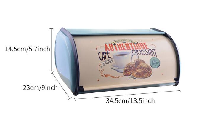 Brotkasten aus Metall mit Deckel, Behälter für die Küche, Aufbewahrungsbehälter für die Küche zu Hause, mit Rolldeckel, Lebensmittelbehälter, Heimküchen-Organizer: Himmel Blau