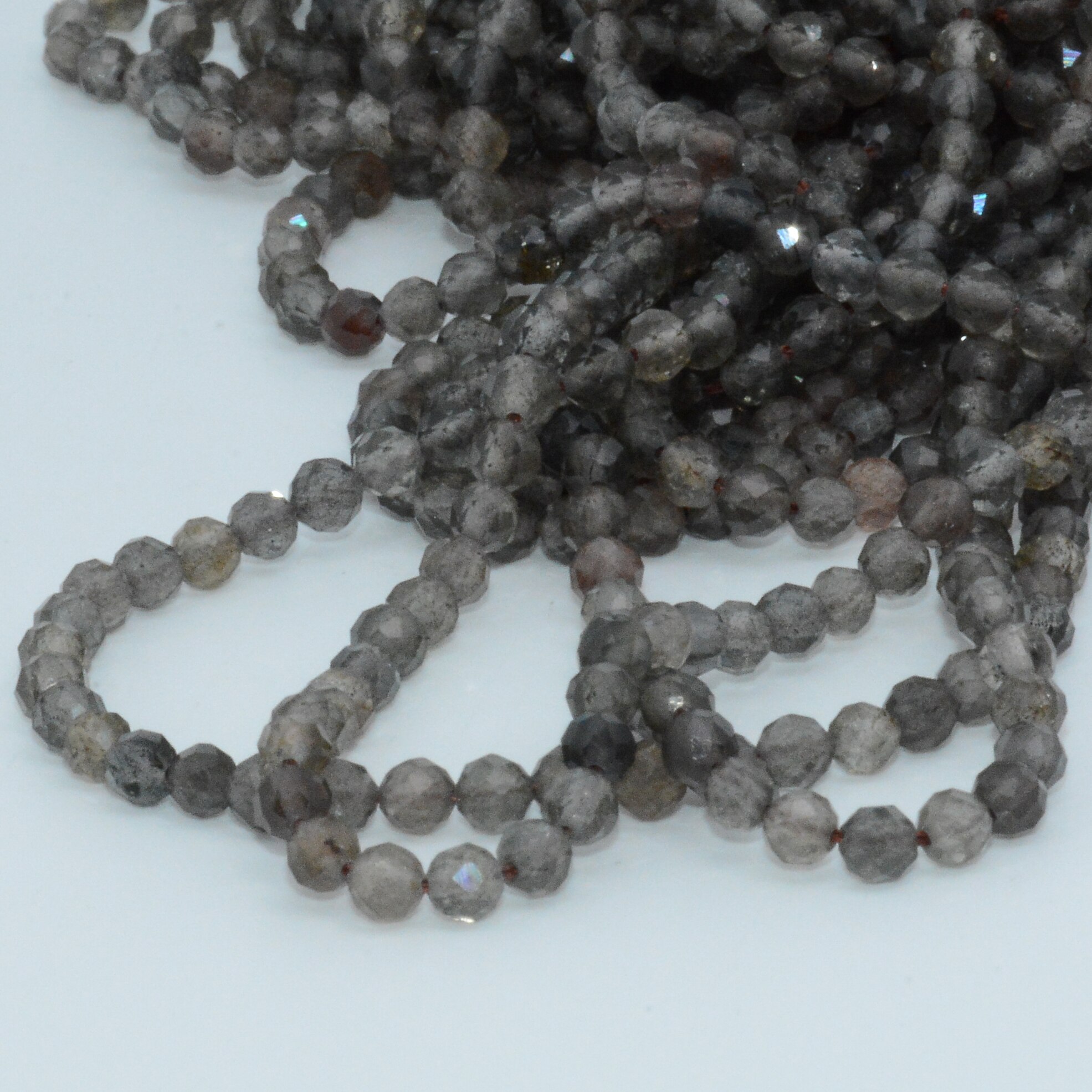 Natural Grey Scapolite Facet Ronde Kralen 3.2-3.5Mm