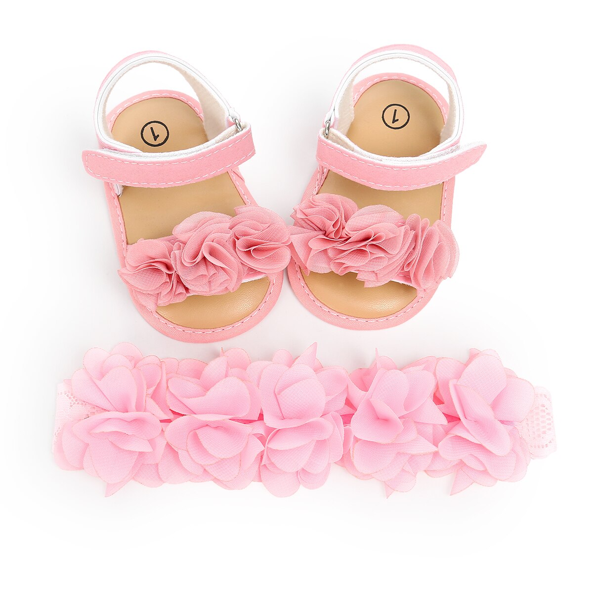 Pudcoco Nette Prinzessin Blumen Baby Mädchen Sandalen Anti-Unterhose Weiche Sohle Schuhe Kleinkind Prewalker Mokassin Baby Erste Sommer Wanderer: Rosa / 7-12 Monate