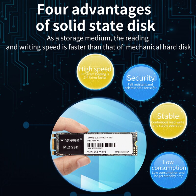 Hard Disk SSD M.2 SATA3 1 tb 128gb Hd Hdd 64GB 256gb 512gb 1TB Ssd m2 ngff Internal Solid State Drive For laptop PC m2 2280 ssd