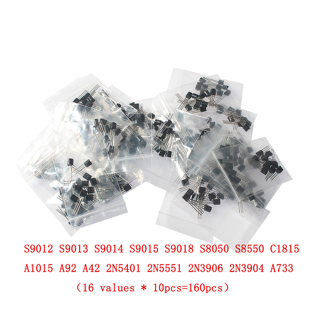 50-900PCS Transistors kit NPN PNP S8050 S8550 S9012 2N3904 2N3906 C1815 A1015 MJE13001 BC327 BC337 BC517 BC547 BC548 BC549 BC558: Gold
