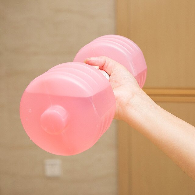 Mancuernas de agua para culturismo, pesas para adelgazar, equipo de gimnasio para Fitness, Yoga, Crossfit, entrenamiento, botella de plástico para ejercicio: Azul